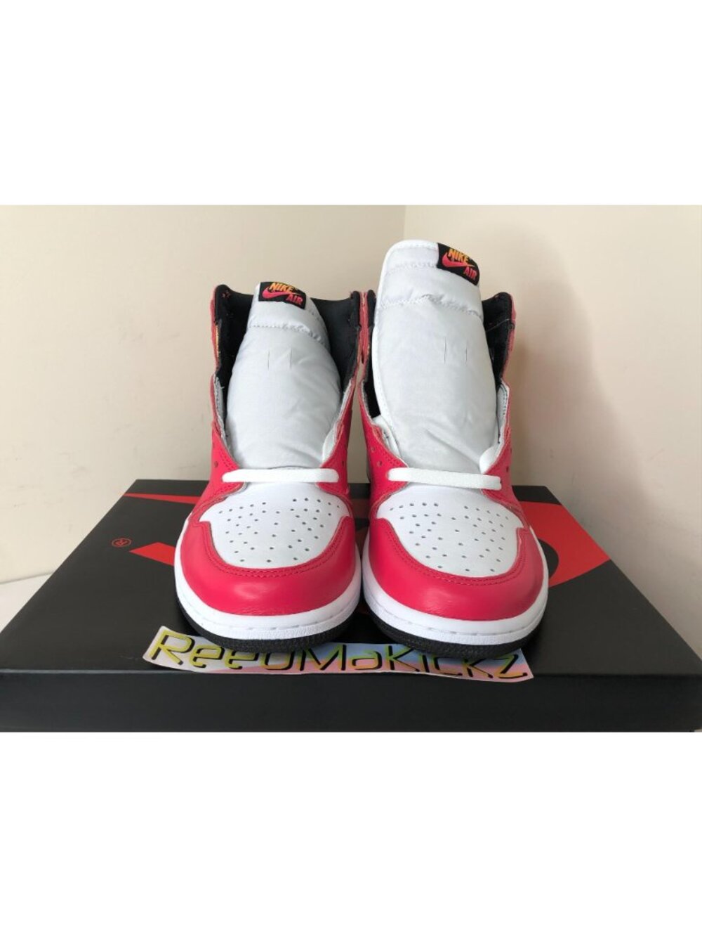 Jordan 1 High Light Fusion Red Mens 11us - Picture 2 of 6